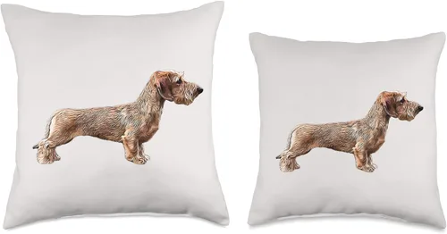 Miniatura 3 de ElegantCat Wire Dachshund Mini Almohada de belleza en miniatura roja, 16 x 16 pulgadas, multicolor
