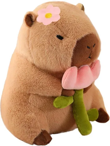 Miniatura 11 de Dinosaur Capibara de Peluche Bebiendo Té con Leche 11 Pulgadas Lindo Dino Capibara Animal de Peluche Ultra Suave Juguetes Kawaii Regalos para Niños