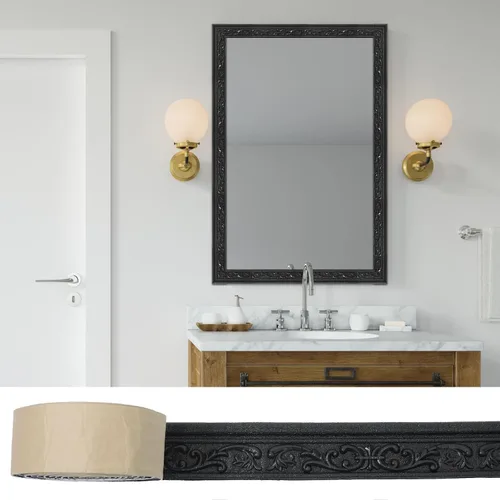 Miniatura 8 de Moldura de espuma autoadhesiva de 90 x 3.1 pulgadas, borde de papel tapiz de moldura de corona, líneas de bordes de pared 3D, base de pared