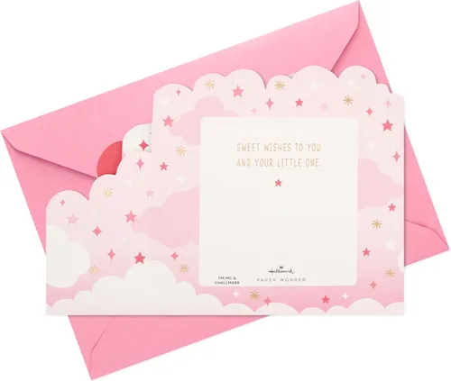 Miniatura 6 de Hallmark Paper Wonder - Tarjeta desplegable para bebé niña (globos rosados) para baby shower, padres primerizos, felicitaciones