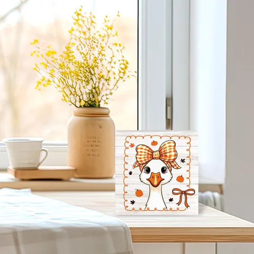 Miniatura 4 de Divertida decoración de otoño de ganso tonto, decoraciones de otoño para oficina en casa, decoraciones de Acción de Gracias para regalos de cocina