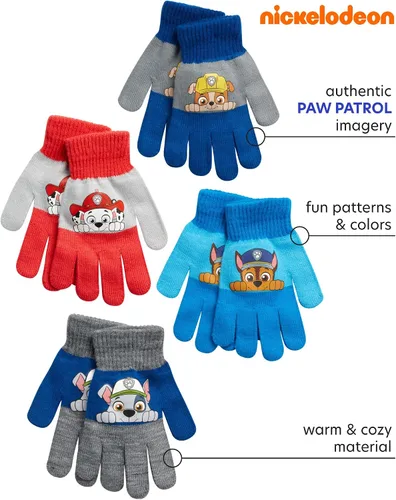 Miniatura 2 de Nickelodeon Paquete de 4 manoplas o guantes para niños Paw Patrol y Blaze (niñosniños pequeños)