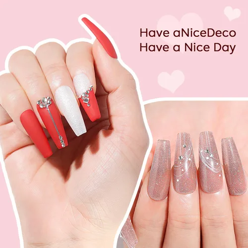 Miniatura 6 de Nicedeco Esmalte de uñas de gel sin hema, 6 colores, sin crueldad, vegano, rojo, borgoña, rojo, brillante, esmalte de uñas en gel para manicura