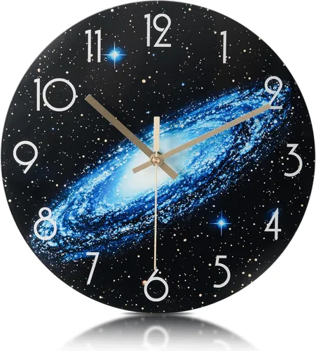 Miniatura 12 de Relojes de pared de vidrio de 14 pulgadas para decoración de sala de estar, relojes de pared decorativos que funcionan con pilas, relojes de cocina
