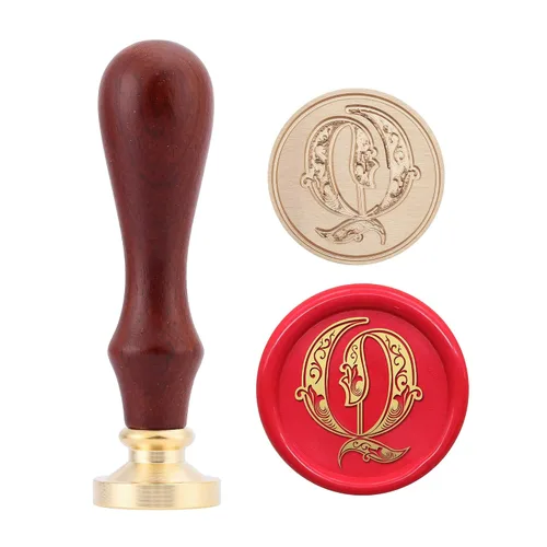Miniatura 20 de Yoption Sello de cera del alfabeto gótico vintage, sello de cera, sello de cera para tarjeta de Acción de Gracias, sobre, envoltura de regalos