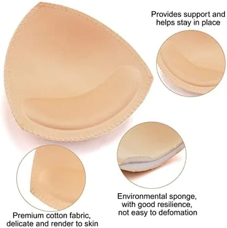 Miniatura 3 de Fypxd 6 pares de almohadillas de sujetador extraíbles push up para sujetador deportivo y bikini tops (beige)
