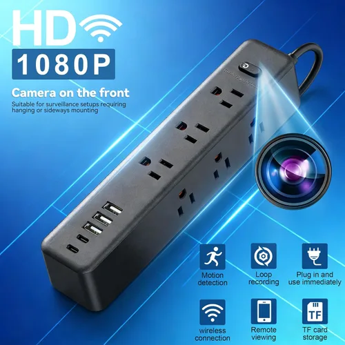 Miniatura 2 de Mini cámara inalámbrica para el hogar - Cámara pequeña - Cámara Wi-Fi interior - 1080P HD - Puerto USB - Frente