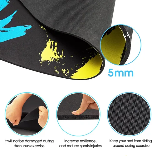 Miniatura 4 de Cheete Tapete para Saltar la Cuerda Tapete Grande de Goma para Ejercicio Interior Exterior Tapete Absorbente de Impactos Antideslizante Diseño Azul