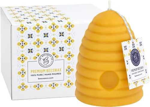 Miniatura 7 de The Beeswax Co. - Vela grande de cera de abejas de colmena – Perfumada a miel natural, de larga duración y ecológica, mecha de algodón, cera