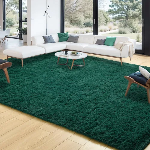Miniatura 86 de Merelax Alfombra Moderna Suave y Esponjosa Shaggy para Dormitorio Sala de Estar Decoración de Sillas Pequeñas Alfombras Tapetes para Pies Piso, Verde