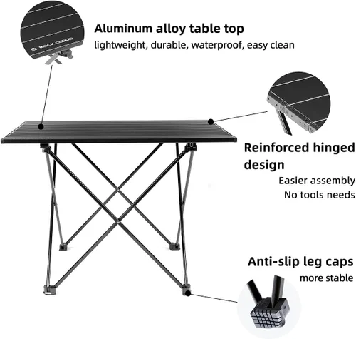 Miniatura 4 de ROCK CLOUD Mesa de campamento portátil de aluminio ultraligera, mesa de playa plegable para camping, senderismo, mochileros, picnic al aire libre