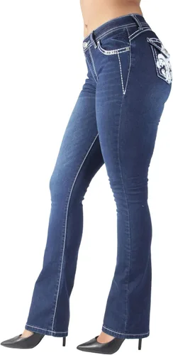 Miniatura 5 de The Sexy Flare Bootleg Ripped Premium Bootcut - Jeans para mujer, Blanco