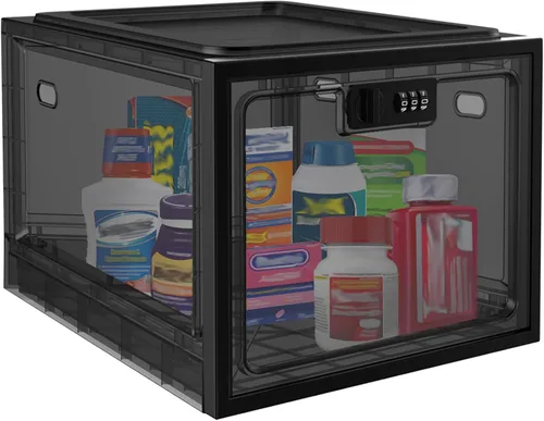 Caja de bloqueo grande para medicamentos seguros, caja de almacenamiento con cerradura para refrigerador/aperitivos, cajas de bloqueo para teléfono