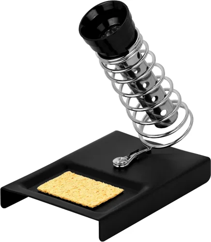 1 pieza Soporte de soldador con resorte Estación de soporte Esponja de pistola de soldadura de metal (87075)