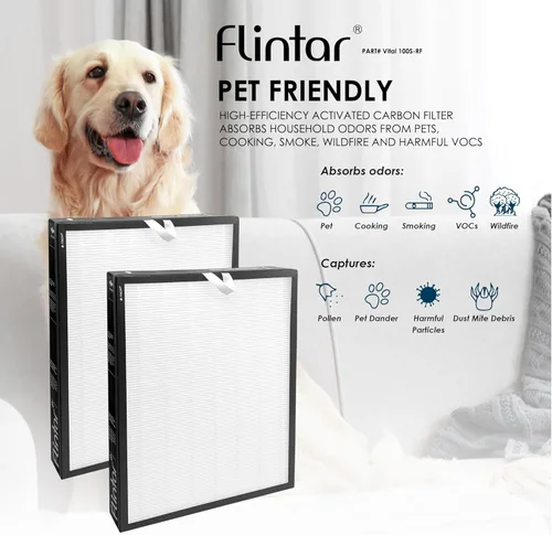 Miniatura 5 de Filtro de repuesto Vital 100S, compatible con purificador de aire LEVOIT Vital 100S, filtración de grado H13 + filtro de carbón activado, número
