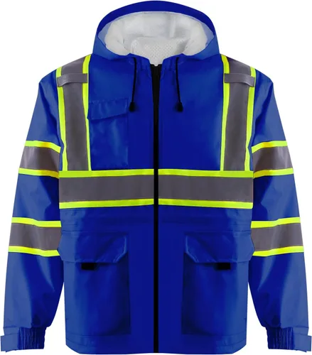 Miniatura 10 de Chaqueta de seguridad de alta visibilidad ANSI/ISEA Chaqueta reflectante estándar con bolsillo y cremallera Rosa