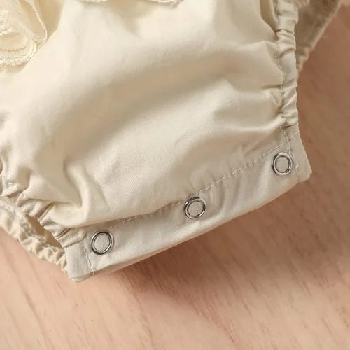 Miniatura 61 de Sasaerucure Traje de verano para bebé niña, sin mangas, mameluco de encaje tutú, mameluco de una pieza con volantes