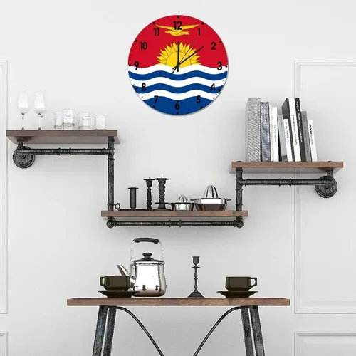 Miniatura 237 de Cheyan Reloj de pared con bandera de Canadá de 12 pulgadas, silencioso, sin tictac, de PVC, funciona con pilas, reloj redondo decorativo, regalo