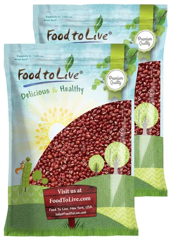 Food to Live - Frijoles Adzuki, 20 libras de frijoles azuki secos enteros (frijoles rojos mungos), crudos, veganos, kosher, germinables, a granel.