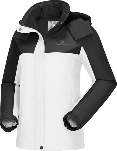 Miniatura 2 de CAMEL CROWN Chaqueta de esquí para mujer, abrigo de nieve de invierno grueso, forro polar cálido, impermeable, chaqueta femenina con capucha