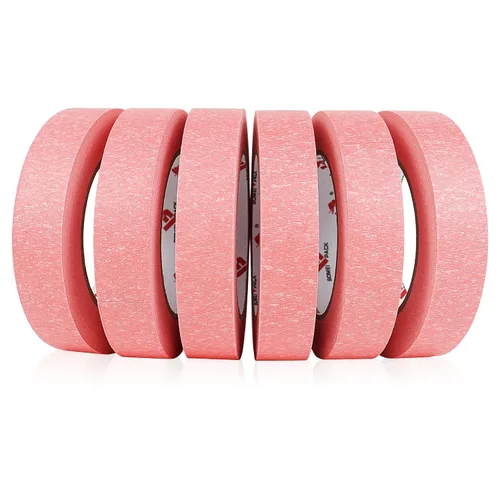 Miniatura 9 de BOMEI PACK Cinta de pintores rosa 0.94-Pulgadas x 55 yardas, cinta de enmascarar para pintores a granel - Cinta de borde de pared sin residuos