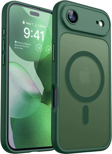 Miniatura 70 de CANSHN Funda magnética compatible con iPhone 17 Pro, mejorada [protección completa de la cámara] [compatible con Magsafe] [mate translúcido] funda