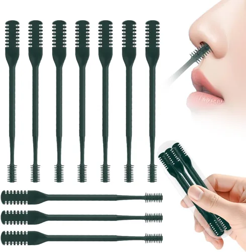 Miniatura 18 de Cortador de pelo nasal 2 en 1, recortador manual de doble cara con cepillo, cuchillo de nariz giratorio de 360° para hombres y mujeres, herramienta