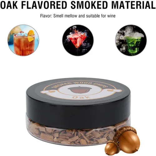 Miniatura 5 de Paquete de 4 chips de madera para pistola de ahumar, infusor de humo de mano, aserrín para bebidas ahumadas, alimentos, cócteles, queso, postres