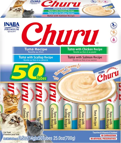 Miniatura 9 de INABA Churu - Golosinas para gatos, sin granos, puré cremoso para gatos, variedad de pollo