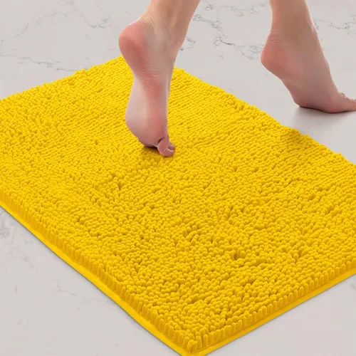 Miniatura 148 de LuxUrux Tapete de microfibra afelpada, de felpilla extrasuave, pelo largo de 1 pulgada, muy absorbente, para baño o ducha, lavar y secar a máquina