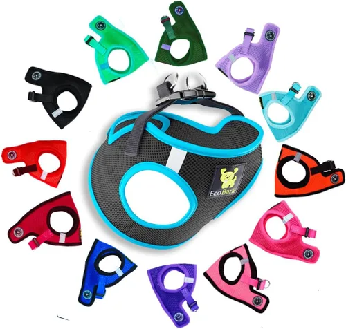 Miniatura 25 de EcoBark Arnés para perro – Arneses ecológicos para perros XXS, XS y pequeños – Chaleco de cuerpo pequeño reflectante y ajustable – Arnés de malla