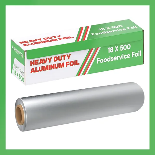 Miniatura 9 de Rollo de papel de aluminio de 18 pulgadas x 500 pies, resistente, uso comercial y doméstico para alimentos, barbacoas, parrillas, cocinar, hornear