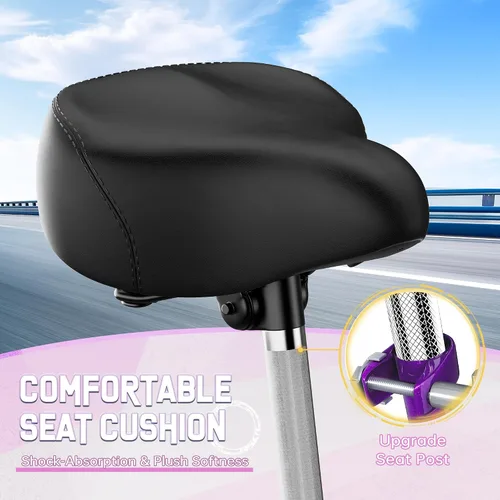 Miniatura 4 de Triciclo para adultos de 1 velocidad, bicicletas de 3 ruedas de 24 pulgadas con canasta grande, bicicleta de crucero para mujeres/hombres/personas