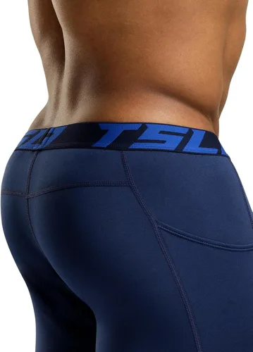 Miniatura 6 de TSLA - Paquete de 1 o 2 pantalones térmicos de compresión para hombre, leggings deportivos y mallas para correr, pantalones para usar como primera