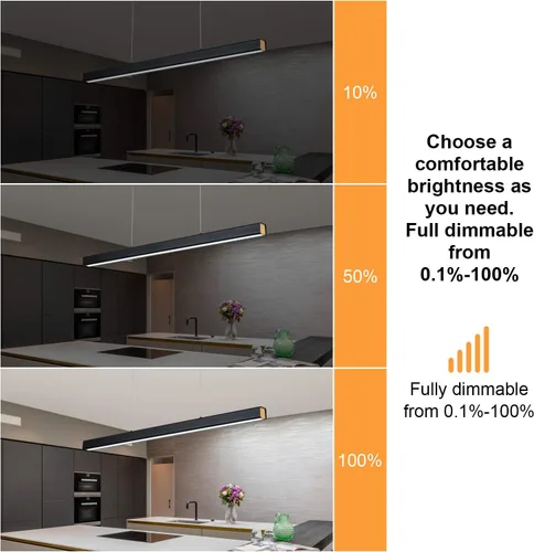 Miniatura 3 de Lámpara colgante lineal LED de 39.37 pulgadas, luz de mesa de billar regulable de 36 W, luces modernas de isla para cocina, comedor, sala de estar