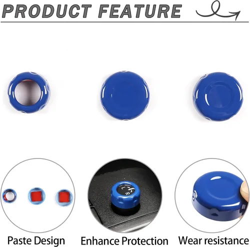 Miniatura 4 de Lcojicep Cubierta circular de botón de volumen para consola central de automóvil compatible con Tacoma 2015-2022, accesorios de decoración de ABS
