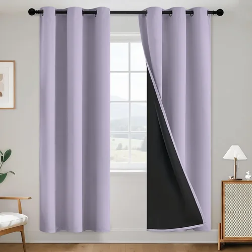 Miniatura 181 de SimpleHome - Cortinas opacas 100% para recámara, cortinas de ventana con ojales beige, con aislamiento térmico, cortinas de oscurecimiento