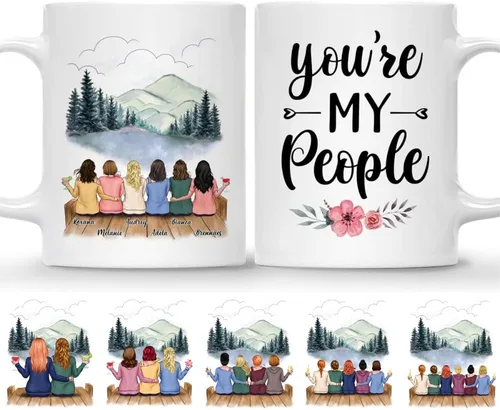 Miniatura 10 de Gossby Taza de café personalizada para hermana, regalo personalizado para hermana con diseño, nombre, perfecta para cumpleaños, Navidad, regalos