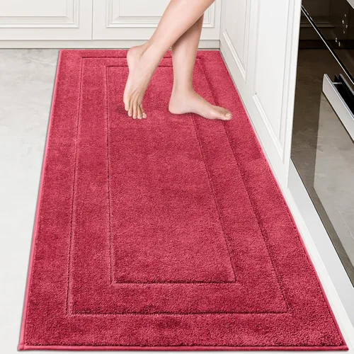Miniatura 52 de PURRUGS Juego de 2 alfombras de cocina lavables a máquina (24 x 35.5 + 24 x 59 pulgadas), alfombras de pasillo de cocina antideslizantes y Marrón