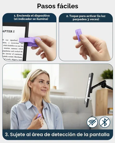 Miniatura 2 de DATAFY [Compatible con Fundas] Anillo Girador de Página con Control Remoto para Kindle Paperwhite Oasis Scribe Kobo eReaders, Controles Remotos