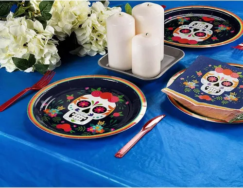 Miniatura 4 de Juvale Mantel rectangular color azul, 54 x 108 pulgadas, paquete de 3, mantel desechable y mantel de plástico para fiestas, fácil limpieza