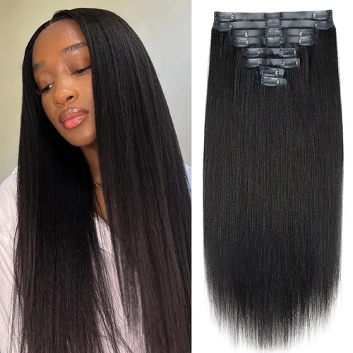 Miniatura 70 de Extensiones de cabello con clip de 12 pulgadas, rizado birmano, negro natural, extensiones de cabello con clip rizado birmano, cabello humano real