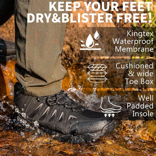 Miniatura 3 de SHULOOK Hiking Boots Men Waterproof Mid Boots Non-Slip LightWeight Comfortable