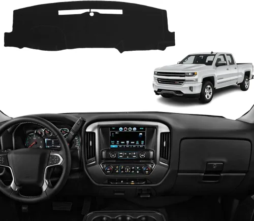 Miniatura 10 de Accesorios interiores personalizados para Silverado 1500 2019 2020 2021 2022 cubierta de tablero reduce el deslumbramiento, elimina grietas, rojo