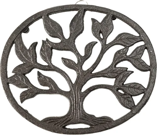 GASARÉ, Salvamanteles de hierro fundido para platos calientes, ollas y sartenes, salvamanteles de metal, diseño de raíces de árbol, tapas de patas