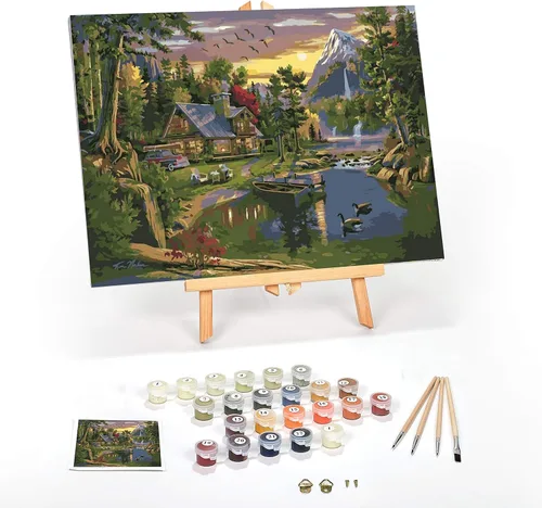 Miniatura 41 de Ledgebay Kit de Pintura por Números DIY para Adultos con Lienzo Enmarcado, de Principiante a Avanzado, los Kits Incluyen Juego de Pintura Acrílica
