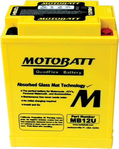 Miniatura 2 de MotoBatt MB12U, batería AGM QuadFlex activada de fábrica (12 voltios 15 Amperios) 160CCA