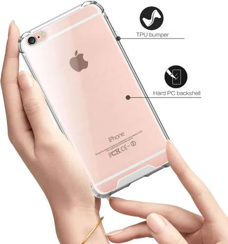 Miniatura 3 de Funda para iPhone 6, funda transparente para iPhone 6s, bonita funda antiarañazos, delgada, funda de TPU reforzada, absorción de golpes, funda
