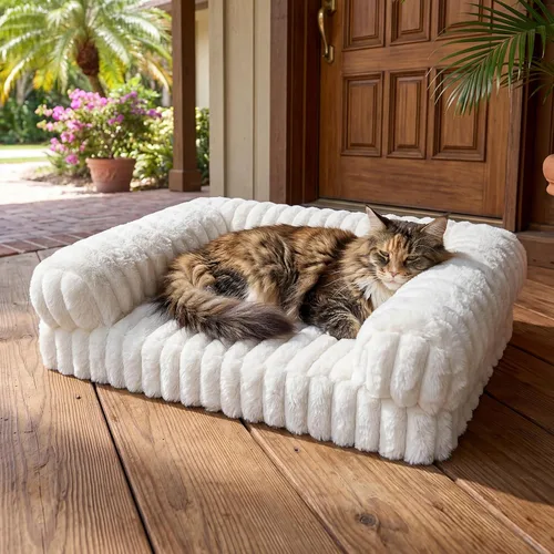 Miniatura 11 de Cama para perros pequeños y medianos, lavable y autocalentable, para gatos de interior, cama mullida de piel de conejo para mascotas para cachorros