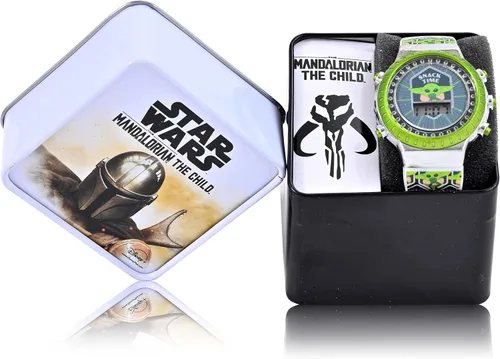 Miniatura 4 de Accutime Lucasfilm Star Wars Mandalorian - Reloj digital para niños, luces LED, pantalla LCD, niños pequeños, niñas o niños, correa de silicona